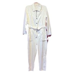 Free People Size M Ivory Long Sleeve Women’s  Utility Jumpsuit New With Tag